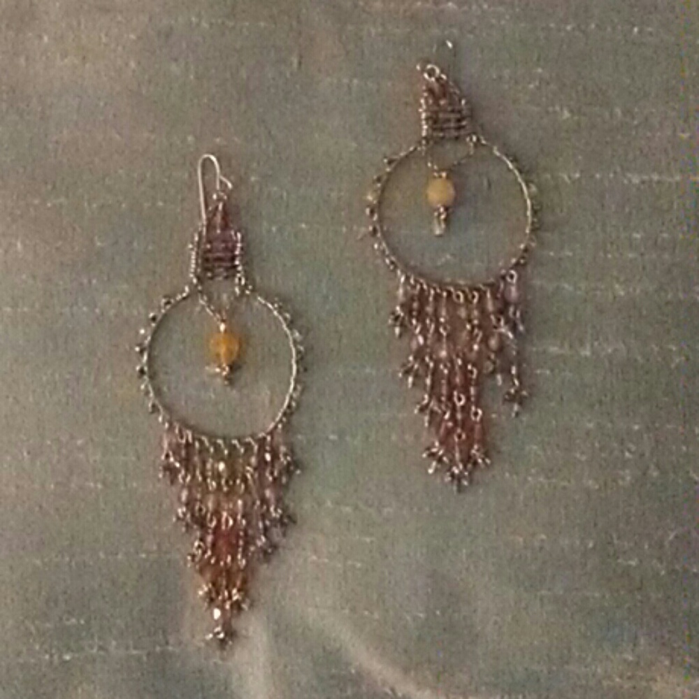 Dangle earrings. Multi colored